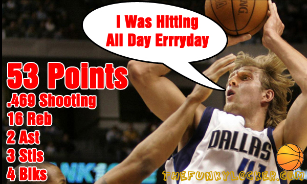 Dirk Nowitzki Scoring 53 Points