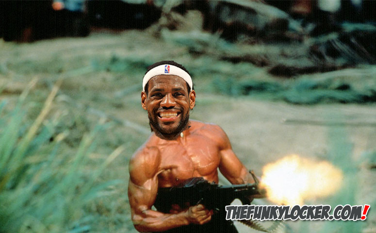 Lebron James Shooting Machine Gun